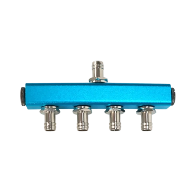 Custom Aluminum 1-to-4 Water Cooling Manifold for AI Servers