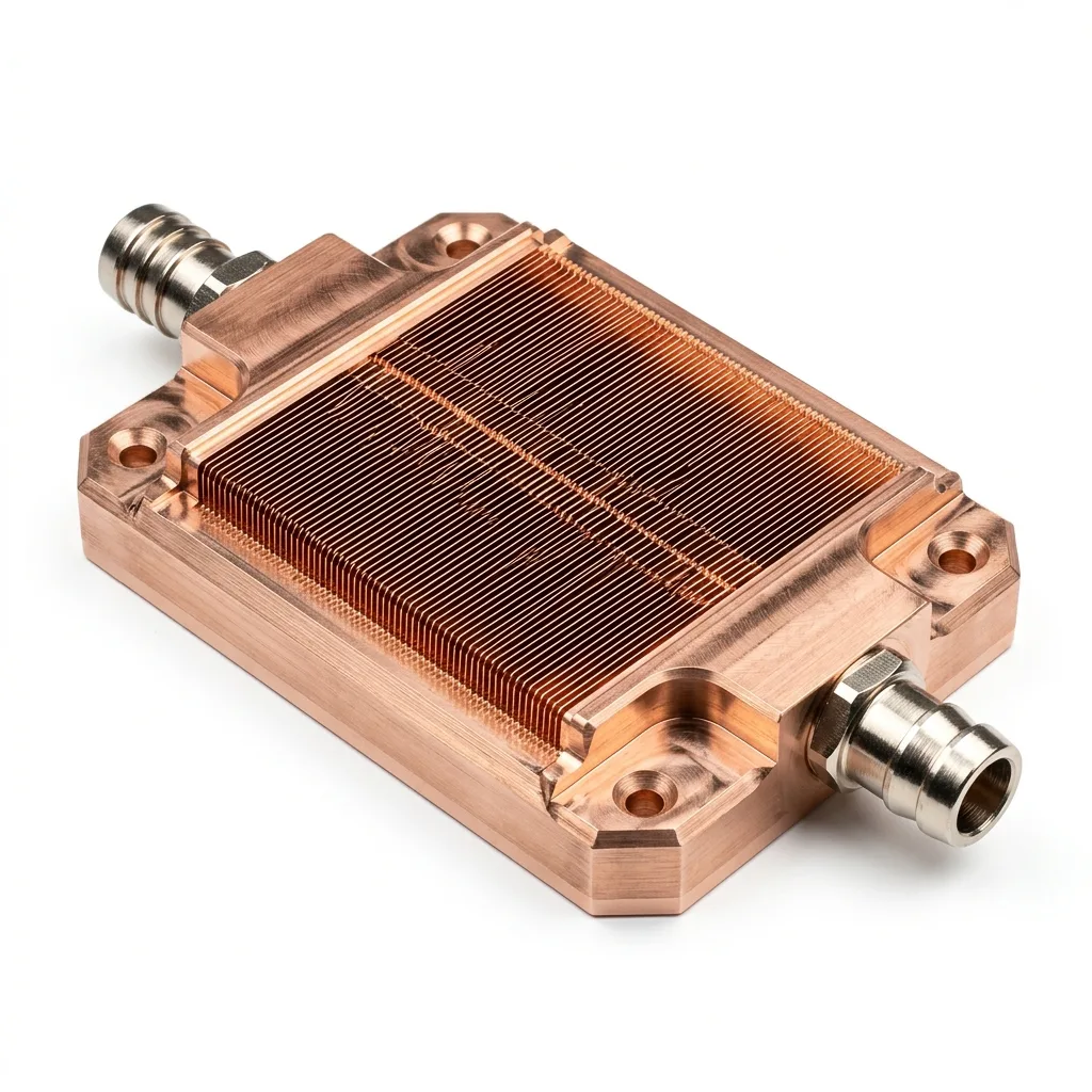 Custom Skived Fin Microchannel Pure Copper Liquid Cold Plate for 1000W+ AI & GPU Chips