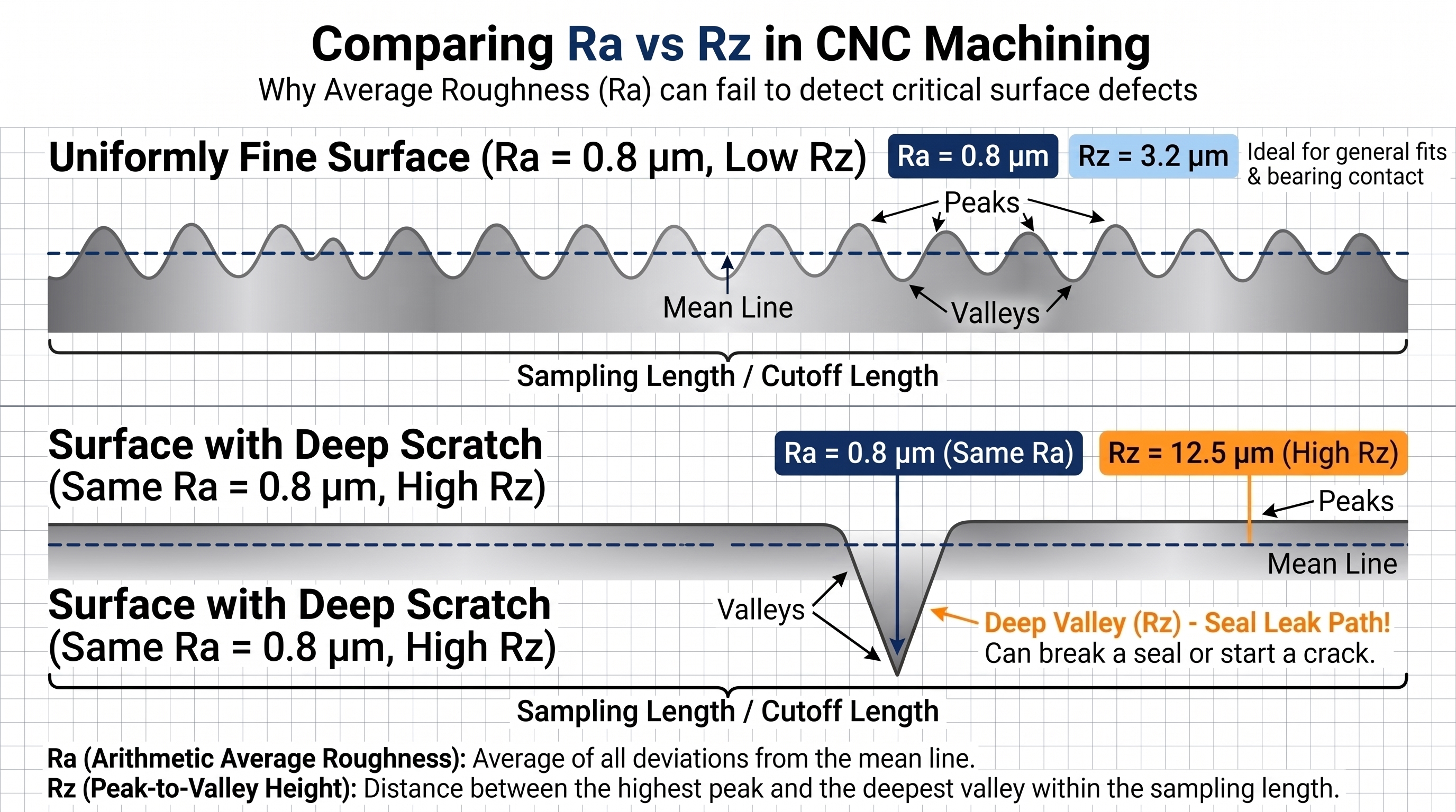 CNC Surface Roughness Chart Ra Guide: Rz and RMS Conversion, ISO Finish Grades, and Machining Cost